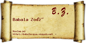 Babala Zoé névjegykártya